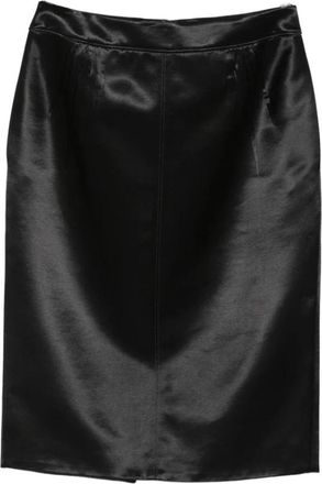 Saint Laurent Cassandre Kokerrok - Dames - Midirokken - Zwart - S - Leer - Rokken