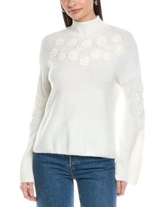 CeCe by Cynthia Steffe Flower Embroidery Sweater