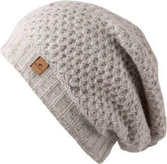 Chillouts Beanie CHILLOUTS Nele Hat, Damen, beige (natural), Wolle, Waffelmuster, unifarben, M&uuml;tzen Beanie, mit weichem Fleece innen, atmungsaktiv, temperaturre