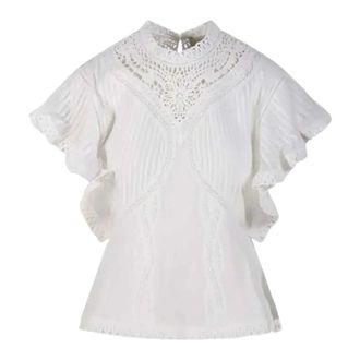 Farm Rio FARM Rio, Blouses, female, White, Size: XS Embroidered shirt
