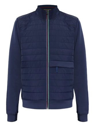 Paul Smith quilted panel jacket - men - Nylon/Cotton/Polyester/Elastane/Polyester - M - Blue