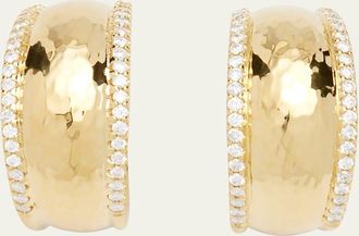 Ippolita 18K Stardust Goddess Hammered Dome Huggie Earrings