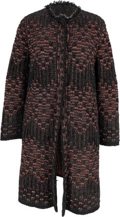 Missoni M Missoni Knitted Open Coat in Red and Black Acrylic