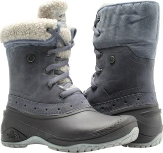 The North Face Shellista Roll Down Boot in Grey Leather Women