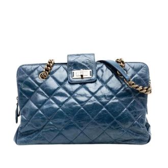Chanel Pre-owned Shoulder Bags, female, Blue, Size: ONE SIZE Pre-owned Vintage Quilted Tote