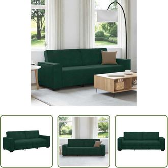vidaXL Divano in velluto - Divano a 3 Posti Verde Scuro 220x78x84 cm in Velluto