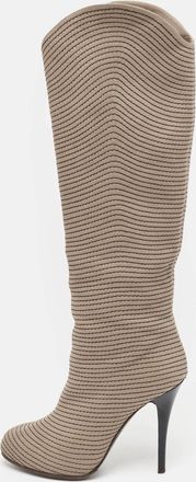 Giuseppe Zanotti Grey Leather Knee Length Boots