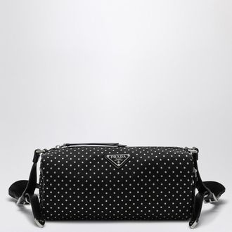 Prada Black Re-Nylon shoulder bag with studs