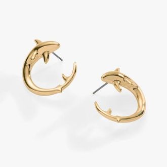 Alex and Ani Shark Hoop Earring in Gold at Nordstrom