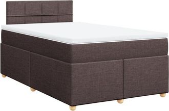 vidaXL Vidaxl - Cama Box Spring Con Colch&oacute;n Tela Marr&oacute;n Oscuro 120x190 Cm