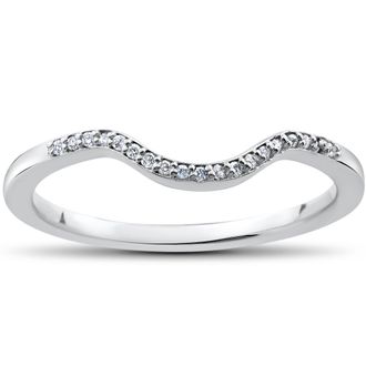 Pompeii3 1/16 ct Lab Created Diamond Aria Wedding Curved Contour Ring