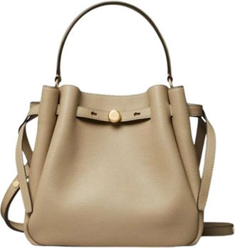 Tory Burch Tassen, Dames, Grijs, ONE Size, Leer, Romy Bucket Bag
