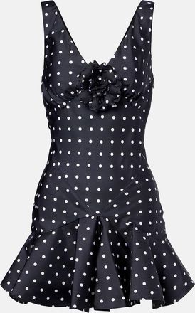 Rodarte Abito corto in twill di seta a pois