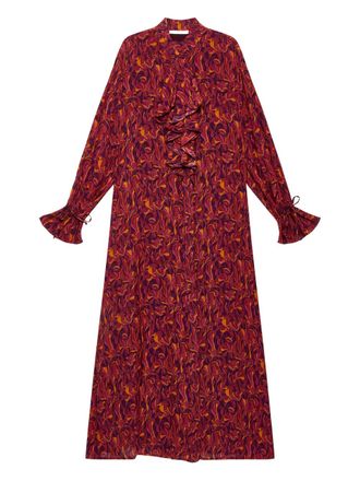 Maliparmi Lily&acute;s ballet ruffled floral-pattern dress - women - Viscose/Polyester - 44 - Red