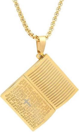 Steeltime Our Father Pendant Necklace in Gold at Nordstrom Rack