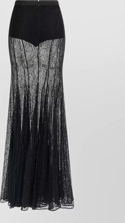 Elisabetta Franchi high waist lace sheer long skirt