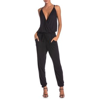 Go Couture Drawstring Sleeveless Jumpsuit in Black at Nordstrom Rack, Size X-Large