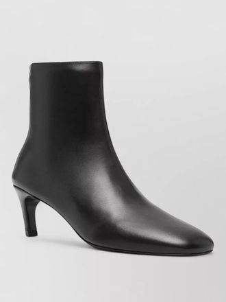 Toteme leather ankle boots pointed toe mid heel