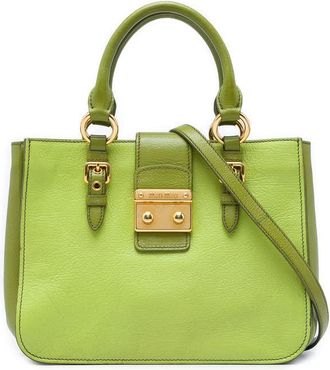 Miu Miu Pre-owned Miu Miu Bicolor Goatskin Madras Satchel Ladies AJ6CLZ7SSC6WCQNW