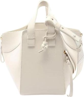 Loewe Pre-owned Hammock Compact Leather 2way Handbag - Dames - Vintage Handtas - Wit - ONE Size - Leer - Vintage