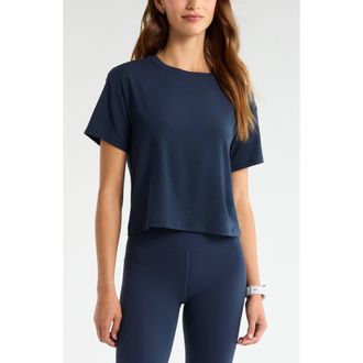 Zella Breathe Performance T-Shirt in Navy Sapphire at Nordstrom, Size Xx-Large