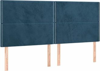 vidaXL Cabecero Con Luces Led Terciopelo Azul Oscuro 200x5x118/128 Cm Vidaxl