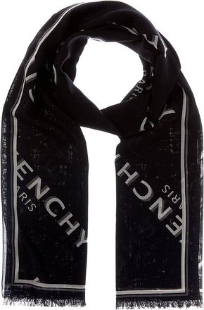Givenchy Shadow Wool & Silk-Blend Scarf