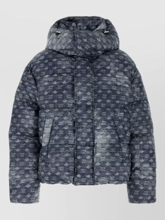 Dsquared2 patterned hooded polyester down jacket