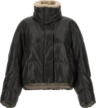 Brunello Cucinelli Leren Jas - Dames - Winterjassen - Bruin - S - Leer - Jassen