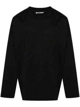 Palm Angels T-shirt met geborduurd monogram - Zwart