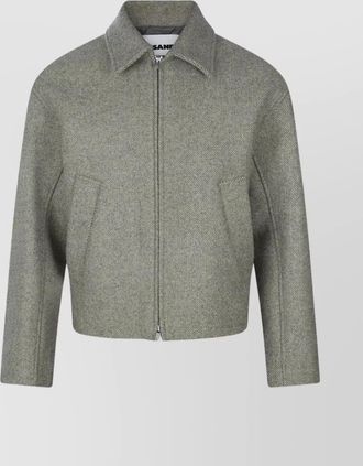 Jil Sander collared long sleeve textured fabric jacket