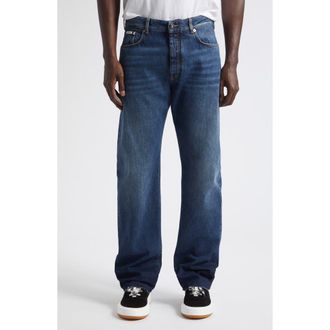 Givenchy Fringe Regular Fit Straight Leg Jeans in Grey Blue at Nordstrom, Size 32