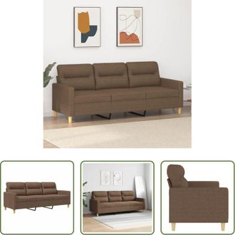 vidaXL vidaXL Divano marrone - Divano a 3 Posti Marrone 180 cm in Tessuto