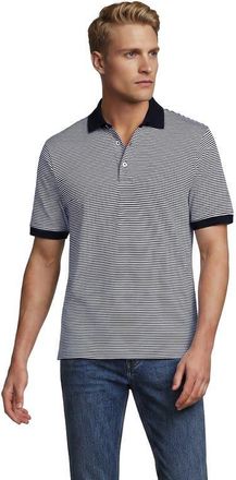 Lands End Short Sleeve Cotton Supima Polo Shirt in Radiant Navy Micro Stripe at Nordstrom, Size Xx-Large