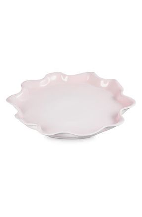 LE CREUSET Iris Stoneware Ruffle Platter in Shell Pink at Nordstrom, Size 14In