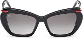 Christian Louboutin 53mm Geometric Sunglasses in Black Gold/zeiss Smoke Lens at Nordstrom