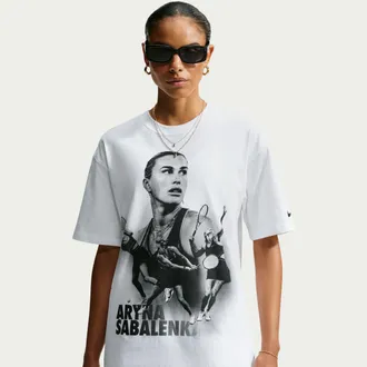 Nike Womens Court Aryna Sabalenka Dri-FIT Tennis T-Shirt in White | IX5734-100