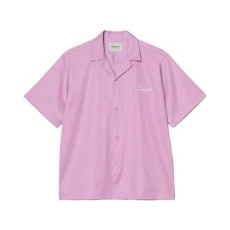 Carhartt Work in Progress Carhartt Wip, Short Sleeve Shirts, male, Purple, Size: XL S/S Delray Shirt
