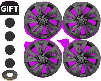 OEM Tapa Central De Rueda, Compatible Con Tesla Model Y, Dise&ntilde;o De 19 Pulgadas, Turbine Matte Black, Tesla-a, New Model Y 19in-a