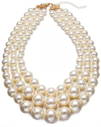 Liv Oliver 18K Plated 12-15Mm Shell Pearl Multi-Strand Necklace