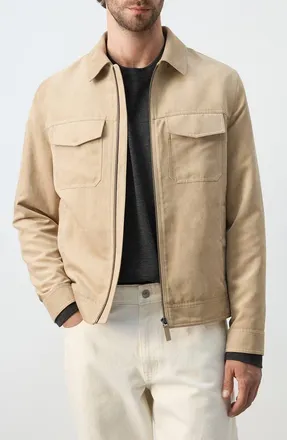 Mango Faux Suede Jacket in Beige at Nordstrom, Size X-Large