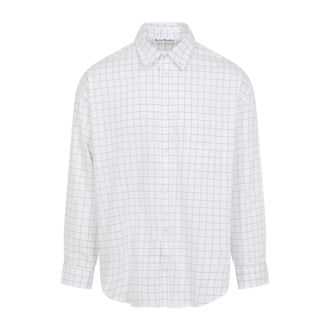 Acne Studios Casual Shirts, male, White, Size: S Check Button-up Shirt