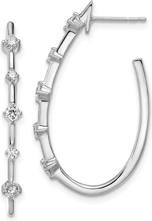 Diamond2Deal 14k Gold 1/2 ct Lab Grown Diamond Hoop Earrings VS Clarity, D-E Color