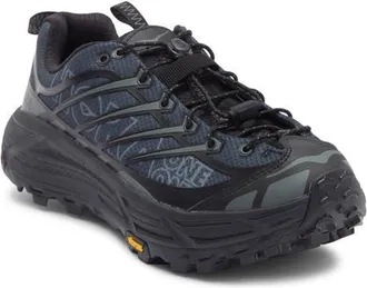 Hoka One One Mafate Three2 Wordmark Sneaker in Black /Outer Orbit at Nordstrom, Size 11.5