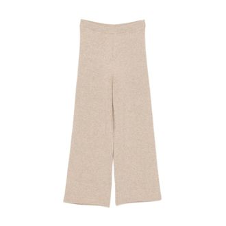 iBlues Favilla Cropped Broek - Dames - Broeken - Beige - Maat: L Wol