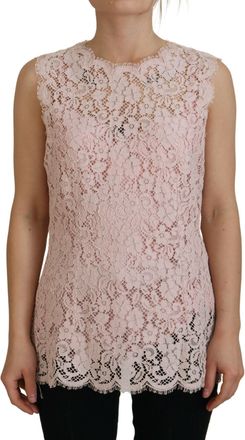 Dolce & Gabbana Bloemige Kant Top Mouwloos