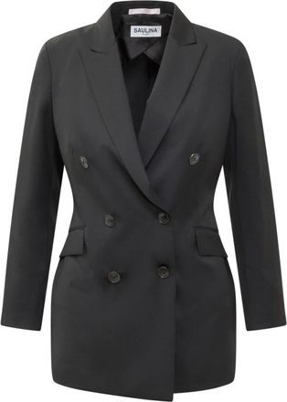 Saulina Milano Blazer - Dames - Blazers - Zwart - L - Leer - Jassen