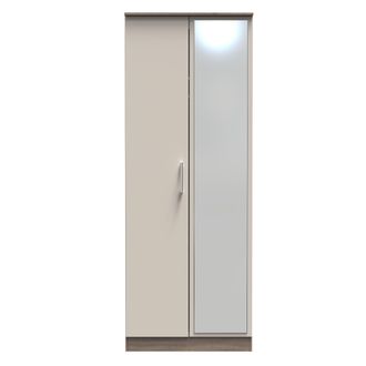 Welcome Furniture Stamford Ready Assembled Wardrobe with 2 Doors and Mirror - Kashmir Matt / Darkolino - Welcome Furniture | TJ Hughes