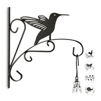 Relaxdays 6x Appendivasi, 3 Ganci Con Motivo A Animaletti, 3 Portavasi In Fibra Di Cocco Da 21 Litri, Fioriere Sospese Decorative