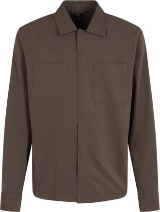 Herno Woven Shirt look 2 - Heren - Casual Overhemden - Bruin - XL - Overhemden